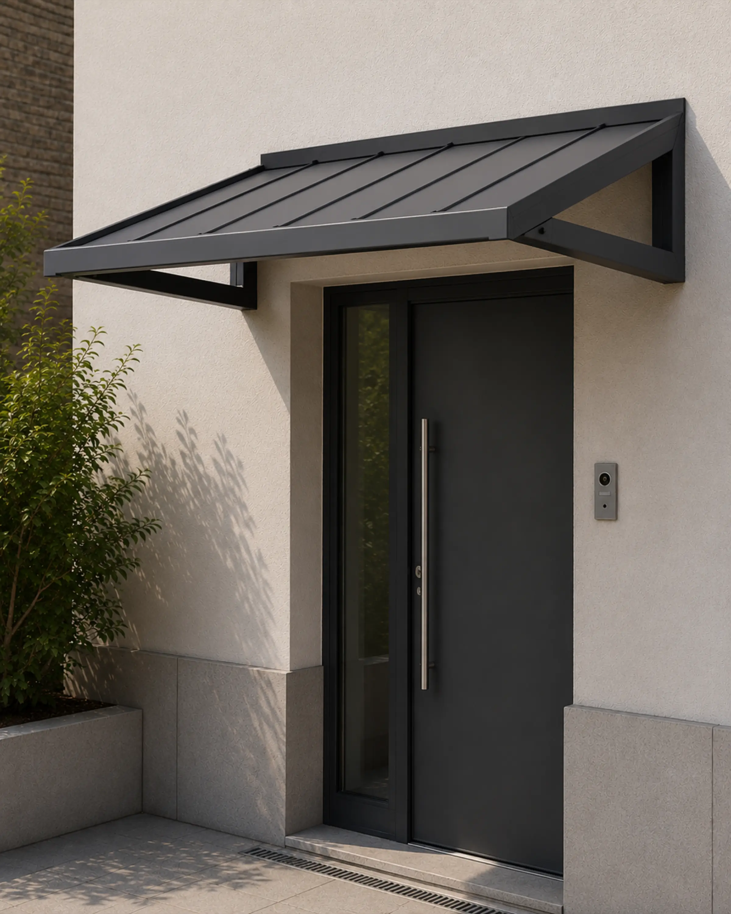Pensilina d’ingresso in PRFV su edificio residenziale